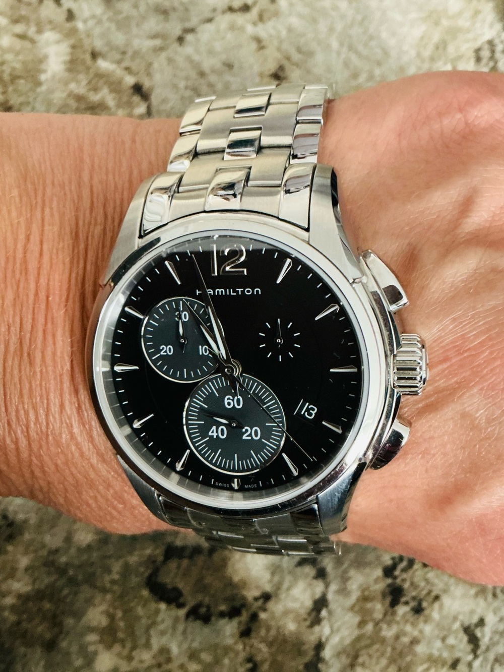 BIG and BEAUTIFUL Hamilton Men's Silver Stainless Steel Watch 🔥